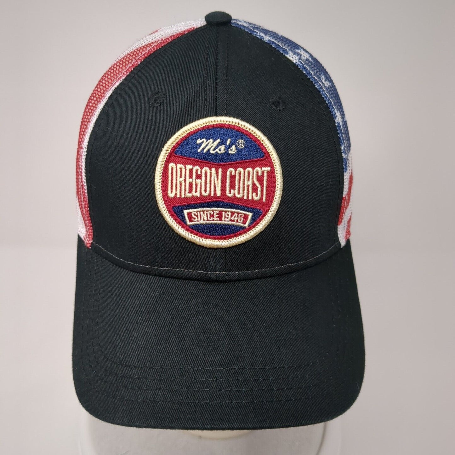Mo's Oregon Coast Since 1946 Snapback Trucker Hat Multi OS Mesh Back Triangle