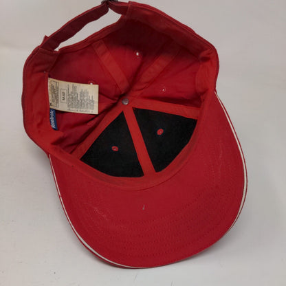 Reebok Slideback Hat Red Medium Adjustable Solid Vent Holes 6 Panel