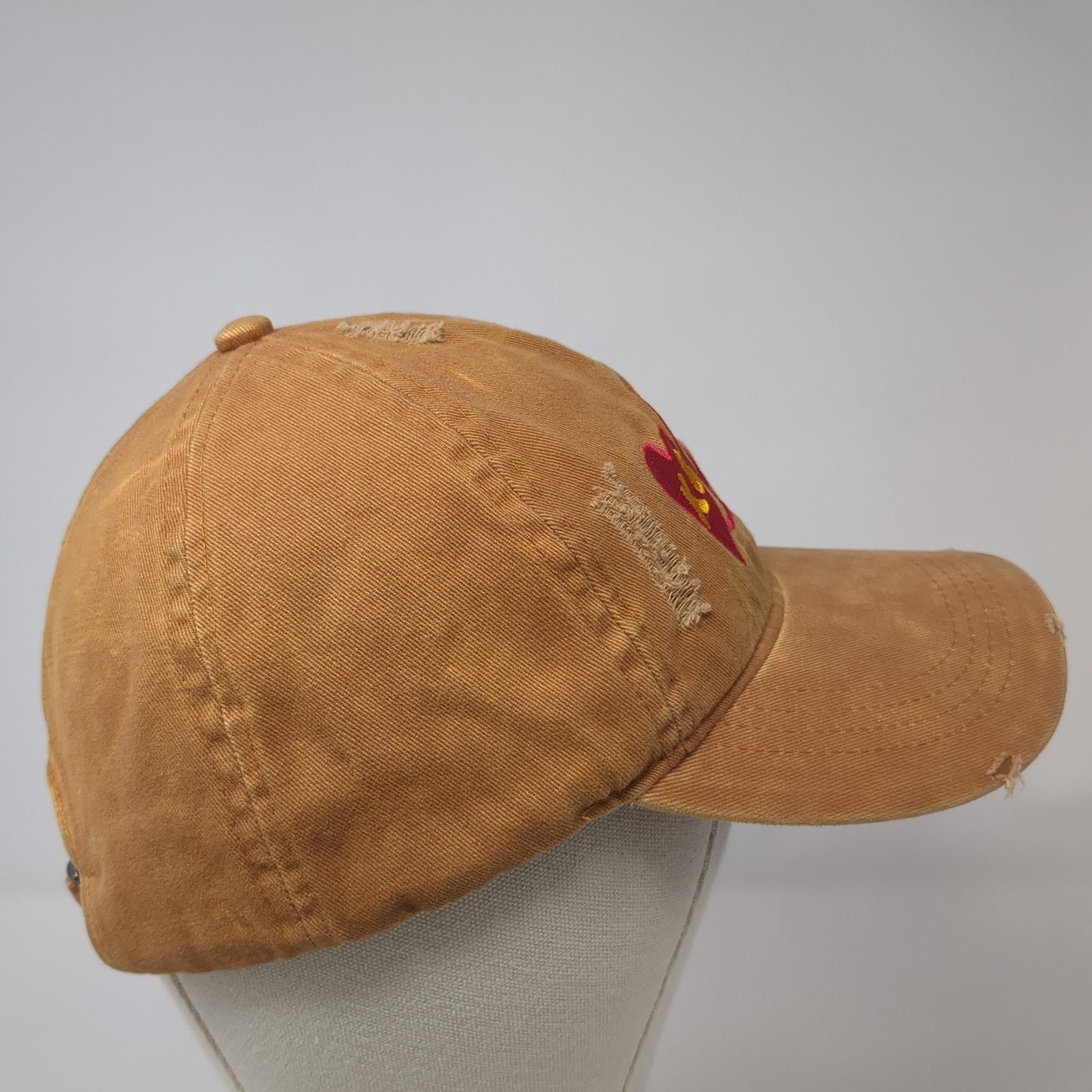 KC Love Slideback Baseball Cap Brown OS Adjustable Distressed David And Young