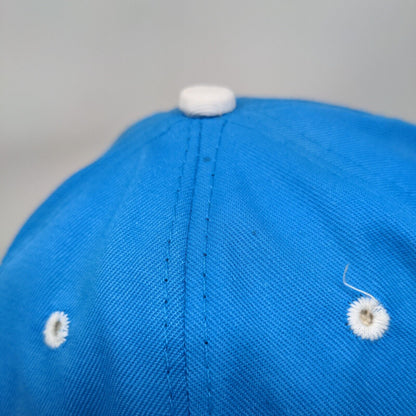 Unbranded Strapback Hat Blue OSFA Adjustable Vented Holes 6 Panel Blank