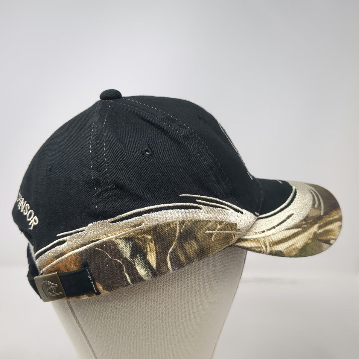 Ducks Unlimited Baseball Cap Black One Size Camo Kuna Sponsor Embroidered Hat