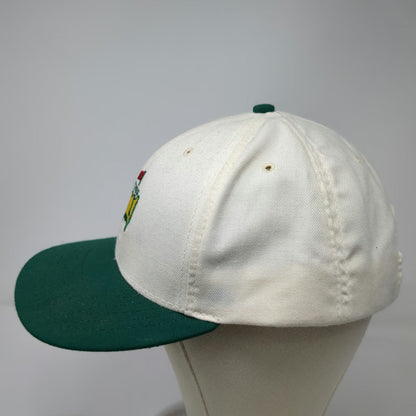 American Needle Masters Baseball Cap White Green One Size Leather Strap Hat