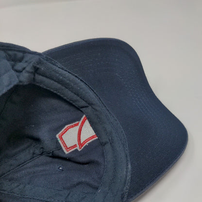 STH19 Strapback Hat Blue One Size Adjustable Embroidered Melonwear Cotton
