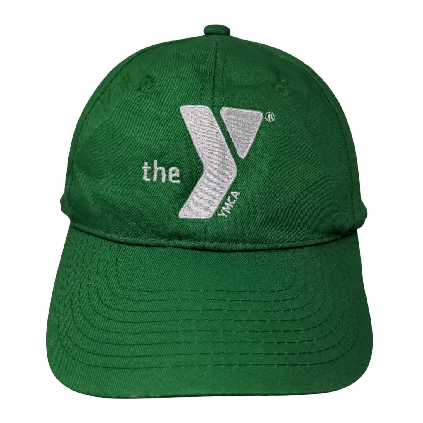 The YMCA Strapback Hat Green OSFM Adjustable Embroidered 6 Panel Outdoor Cap