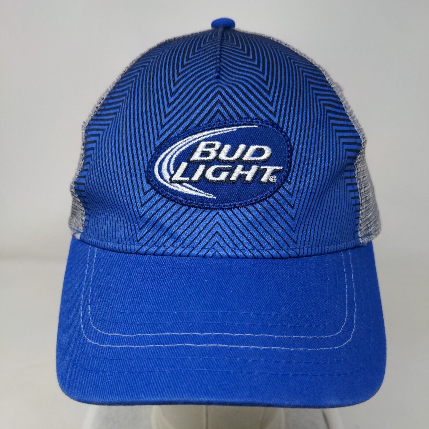 Bud Light Strapback Trucker Hat Blue OSFM Adjustable Embroidered Mesh Back