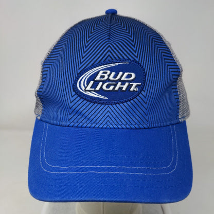Bud Light Strapback Trucker Hat Blue OSFM Adjustable Embroidered Mesh Back