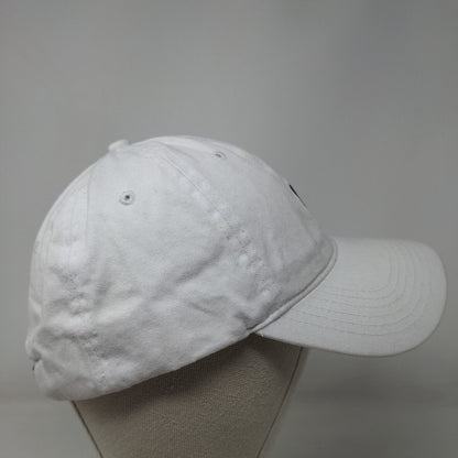 HEYBO Slideback Hat White OSFM Adjustable Embroidered Vented Holes 6 Panel