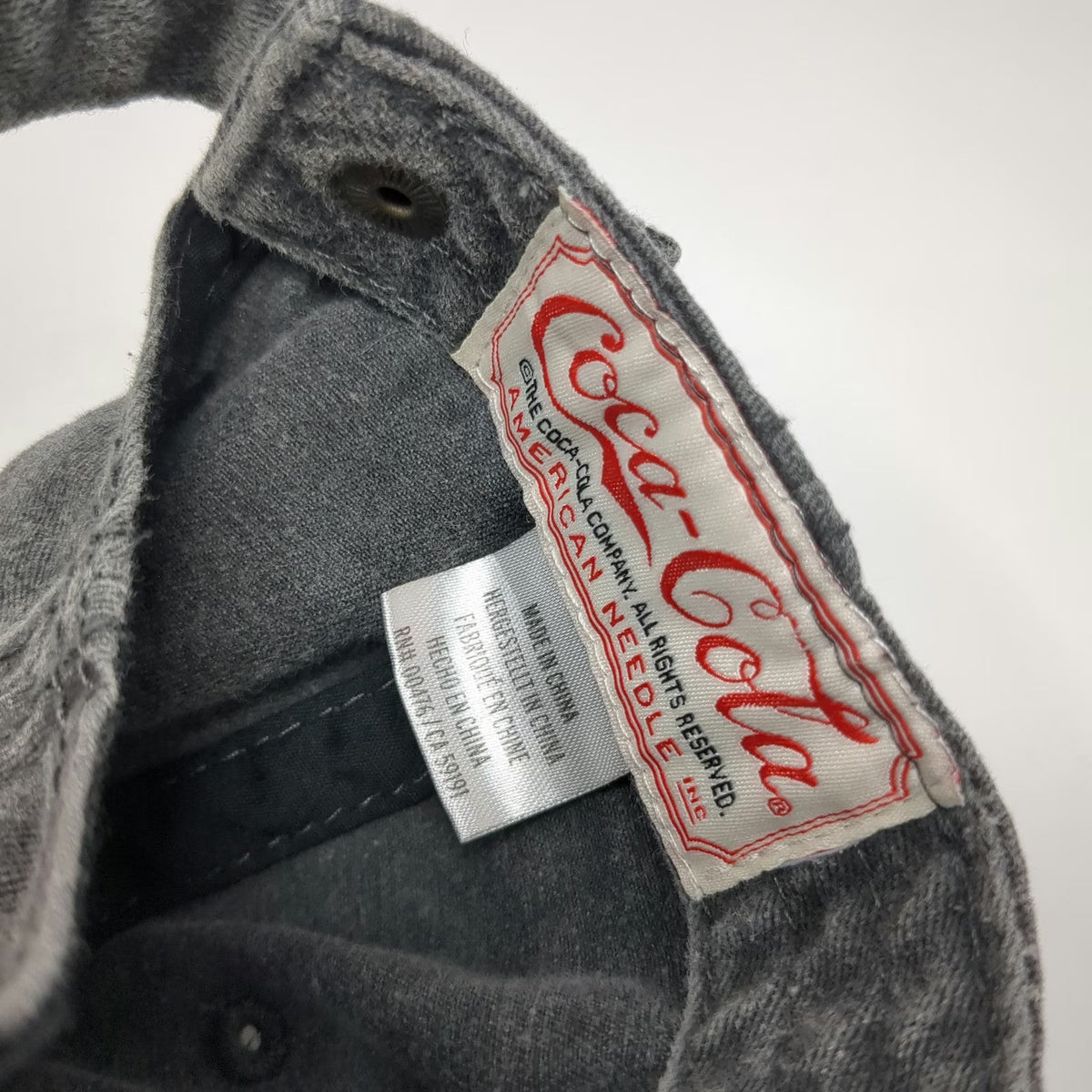 American Needle Baseball Cap Gray One Size Coke Coca-Cola Slideback Cotton Hat