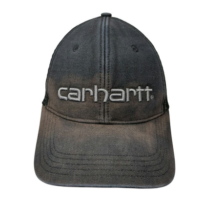 Carhartt Trucker Hat Black One Size Snapback Mesh Embroidered Logo Workwear