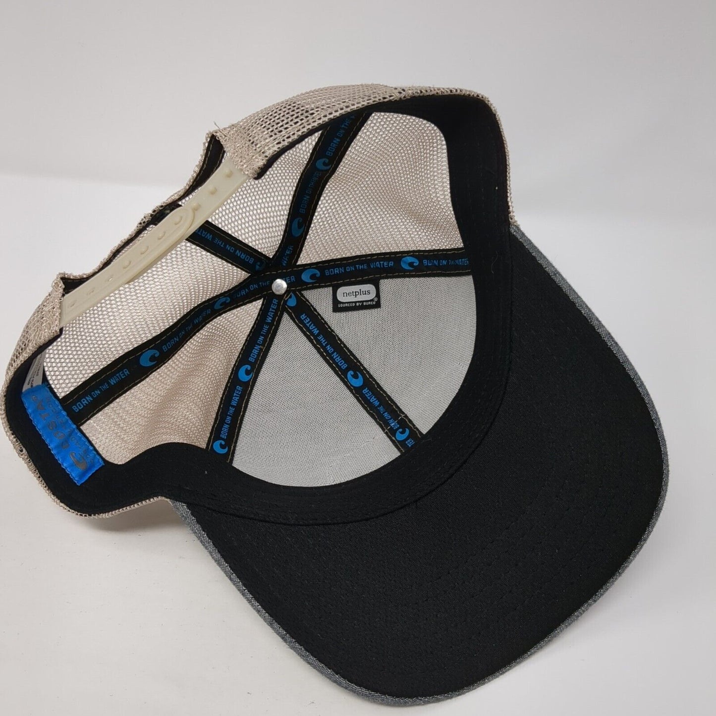 High Grade USA Costa Born On The Water Snapback Trucker Hat Gray OS Mesh Back