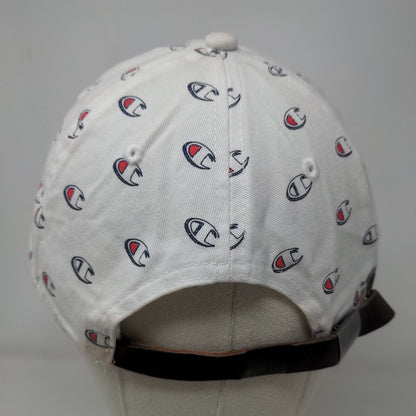 Champion Slideback Hat White OSFM Adjustable Graphic Logo Vented Holes