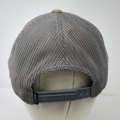 RVCA Trucker Hat Gray One Size Corduroy Leather Patch Flexfit Snapback