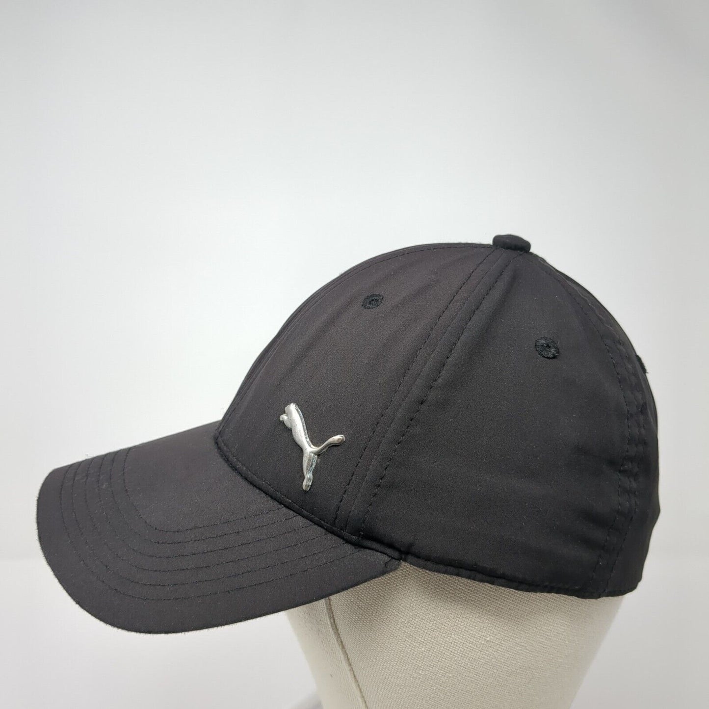 PUMA Fitted Baseball Cap Black One Size Lightweight Embroidered 6 Panel