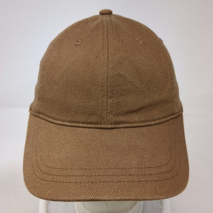 J.Crew Baseball Cap Brown One Size Leather Strapback Hat Cotton 6-Panel Solid