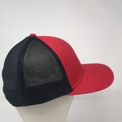 NDEco Snapback Mesh Back Trucker Hat Red One Size Colorblock Outdoor Cap