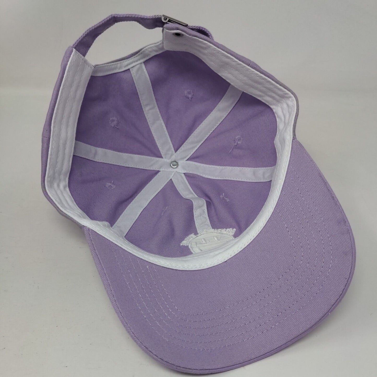 Smiley Brush 'Em Twice Slideback Hat Purple One Size Solid Embroidered