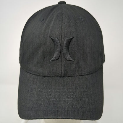 Hurley Baseball Cap Black One Size Flexfit Tonal Logo Curved Brim Textured Hat