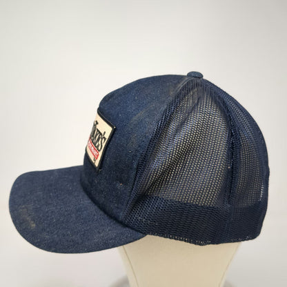 AJ Trucker Hat Blue OSFM Denim Snapback Flakey Jakes Burgers Bakery Beverages