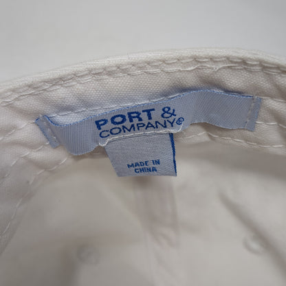 Summit Strapback Baseball Cap White One Size Adjustable 6 Panel Port & Company