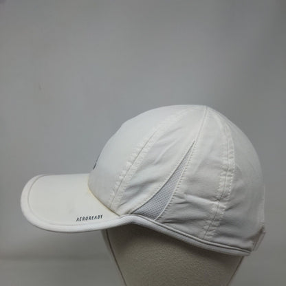 Adidas Aeroready Strapback Hat White One Size Adjustable Breathable 6 Panel