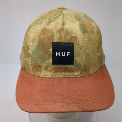 HUF Snapback Hat Camouflage One Size Adjustable Embroidered 6 Panel