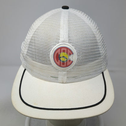 Imperial Baseball Cap White One Size Mesh Back Leather Strap Colorado Rope Hat