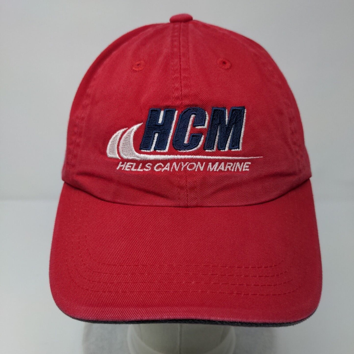 HCM Hells Canyon Marine Strapback Hat Red One Size Embroidered 6 Panel