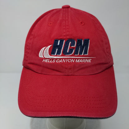 HCM Hells Canyon Marine Strapback Hat Red One Size Embroidered 6 Panel
