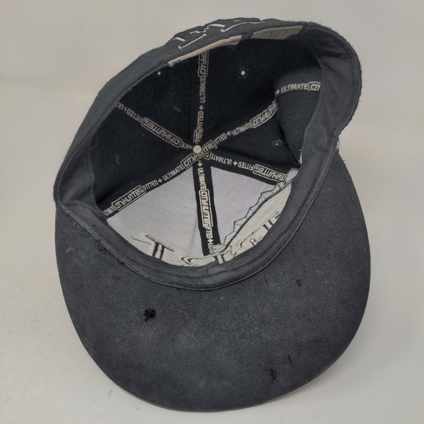 City Hunter Men's Fitted Hat Black Size M Embroidered FBI Logo 100% Polyester