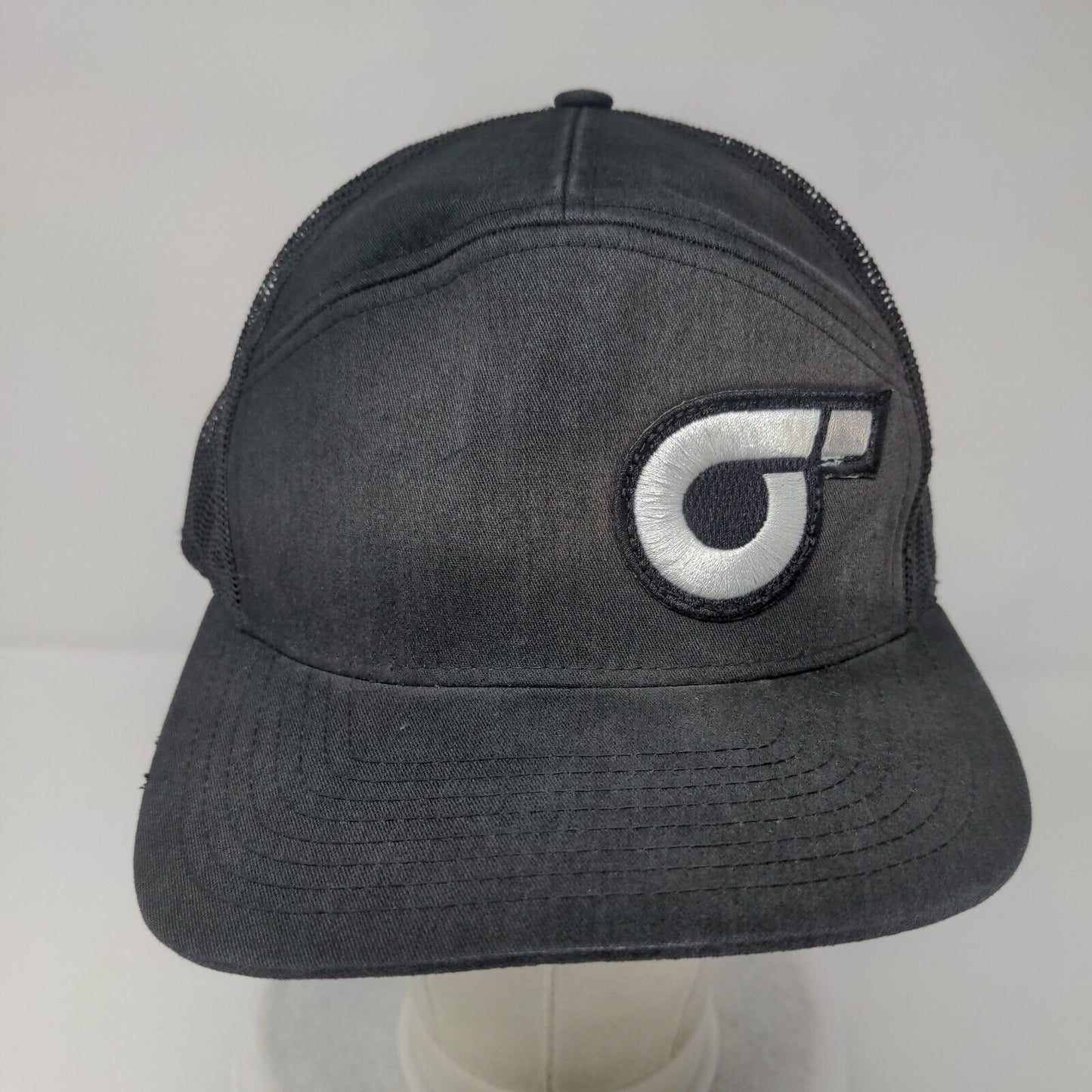 Richardson Snapback Trucker Hat Black One Size Adjustable Mesh Back 6 Panel