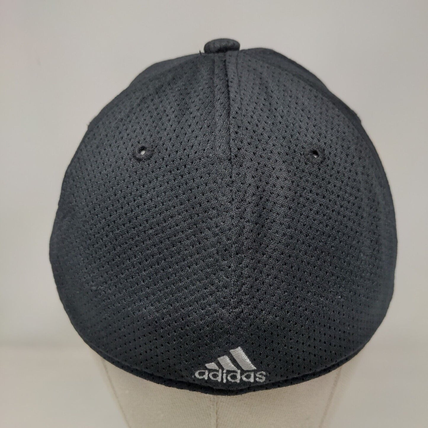 Adidas 3 Stripes Fitted Mesh Back Hat Black One Size Embroidered