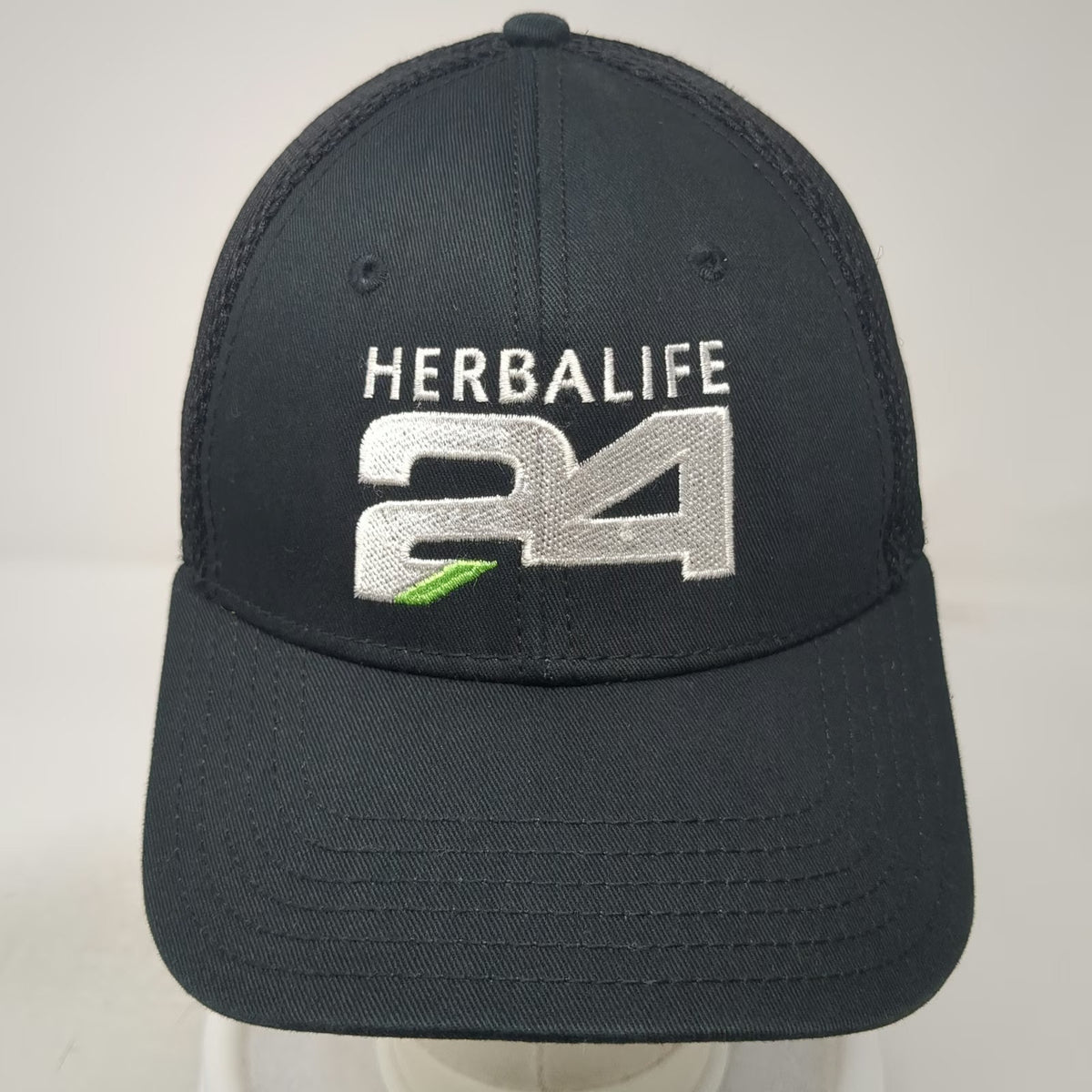 A-Flex Herbalife 24 Baseball Cap Black XL Fitted Mesh Back Embroidered Hat