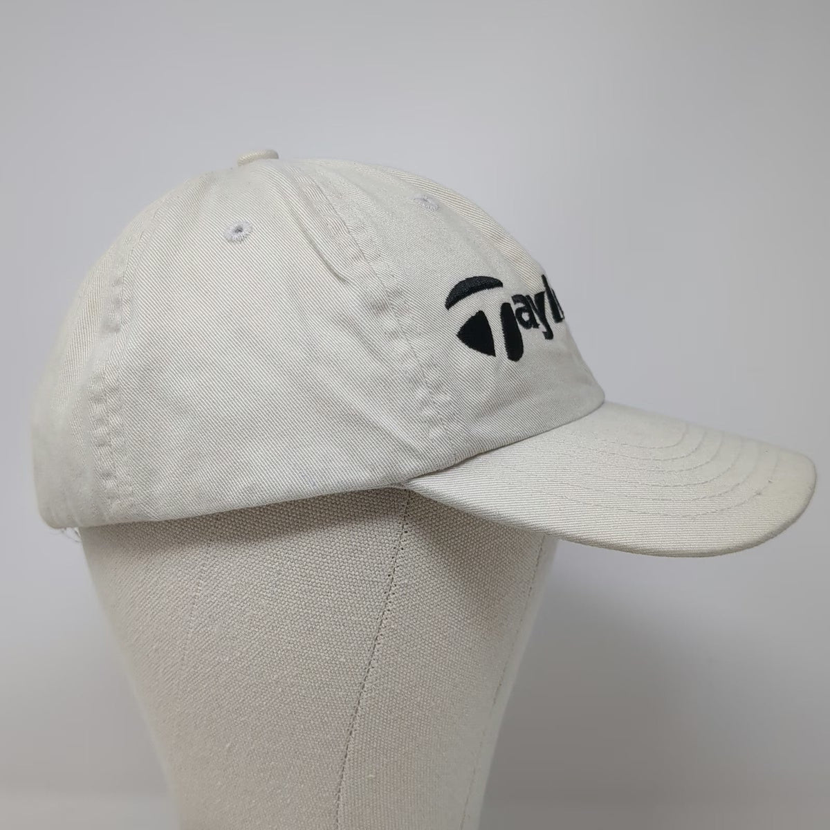 TaylorMade Baseball Cap Beige One Size Adjustable Slideback Cotton Golf Hat