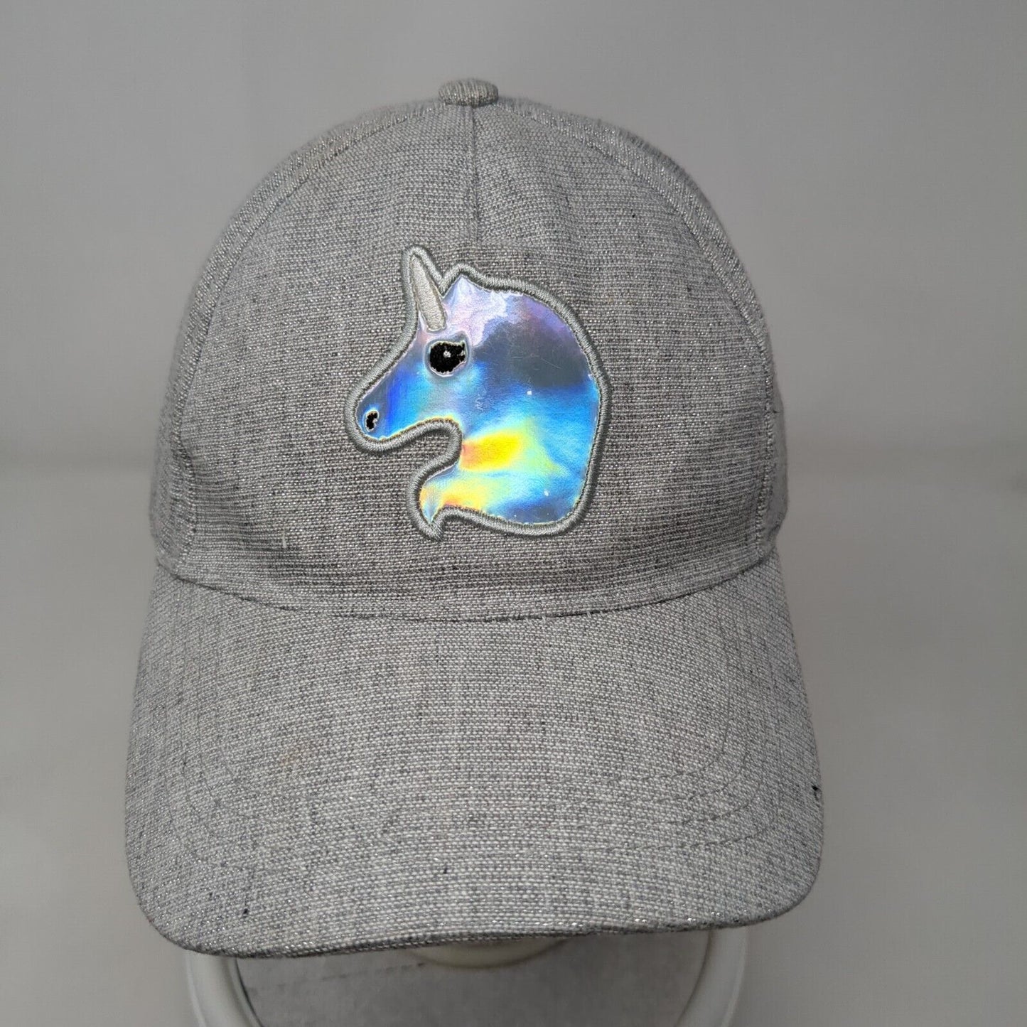 Unicorn Patch Strapback Hat Gray OSFA Adjustable Solid Outdoor