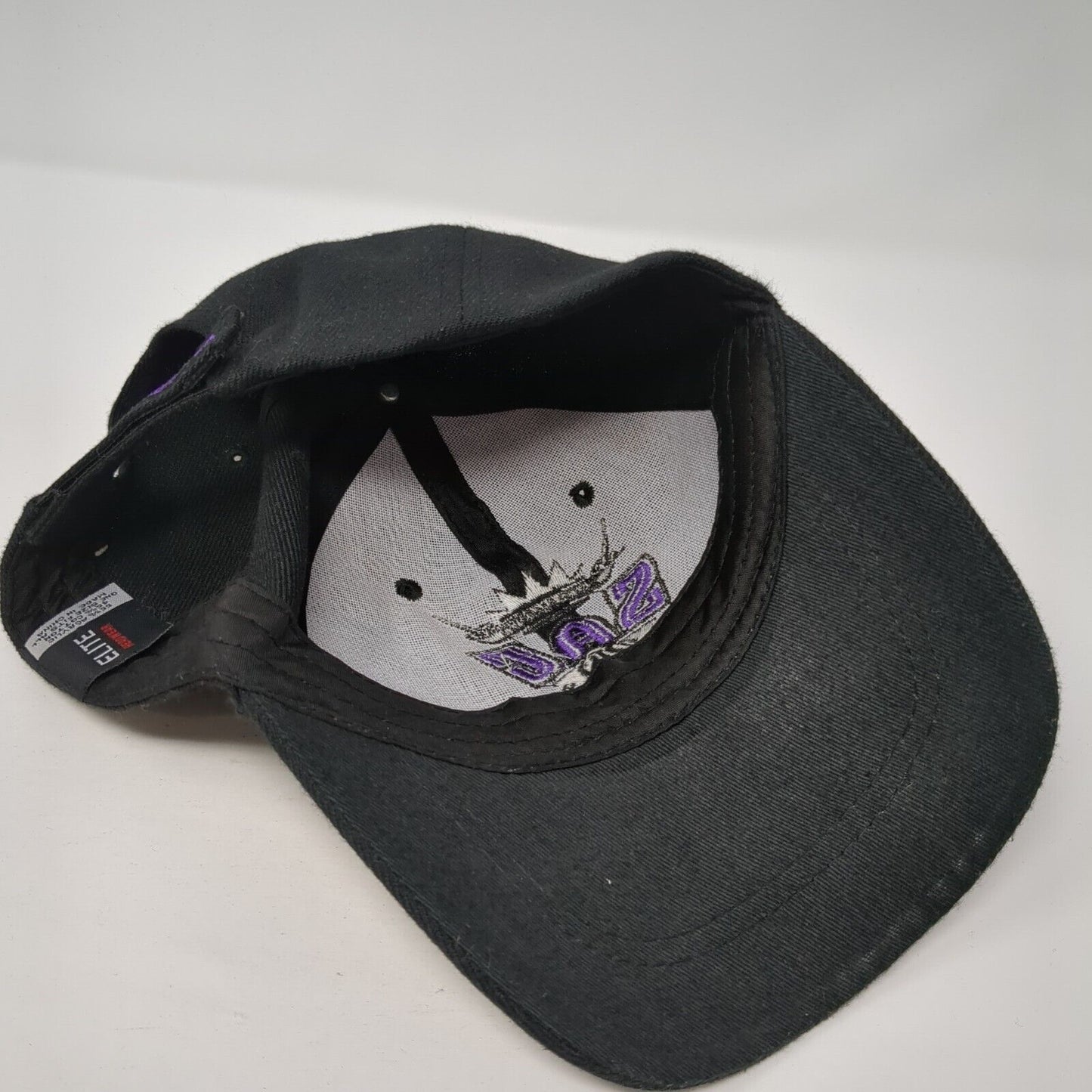 Sacramento Strapback Hat Black One Size Adjustable Embroidered Elite Headwear