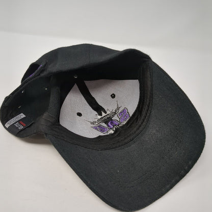 Sacramento Strapback Hat Black One Size Adjustable Embroidered Elite Headwear