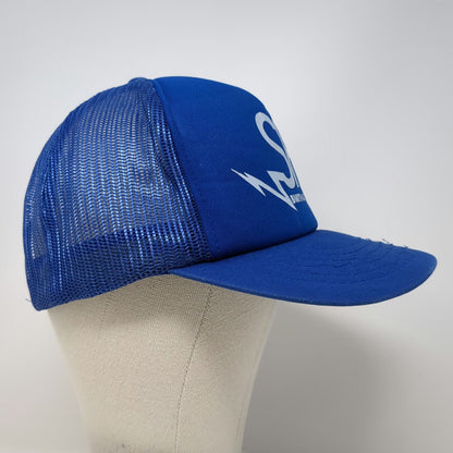 Yupoong Trucker Hat Blue One Size Smith Auto Electric Mesh Snapback 5 Panel Logo