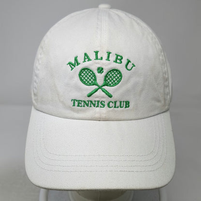 Malibu Tennis Club Hat Baseball Cap White One Size Slideback Racket Logo Sport