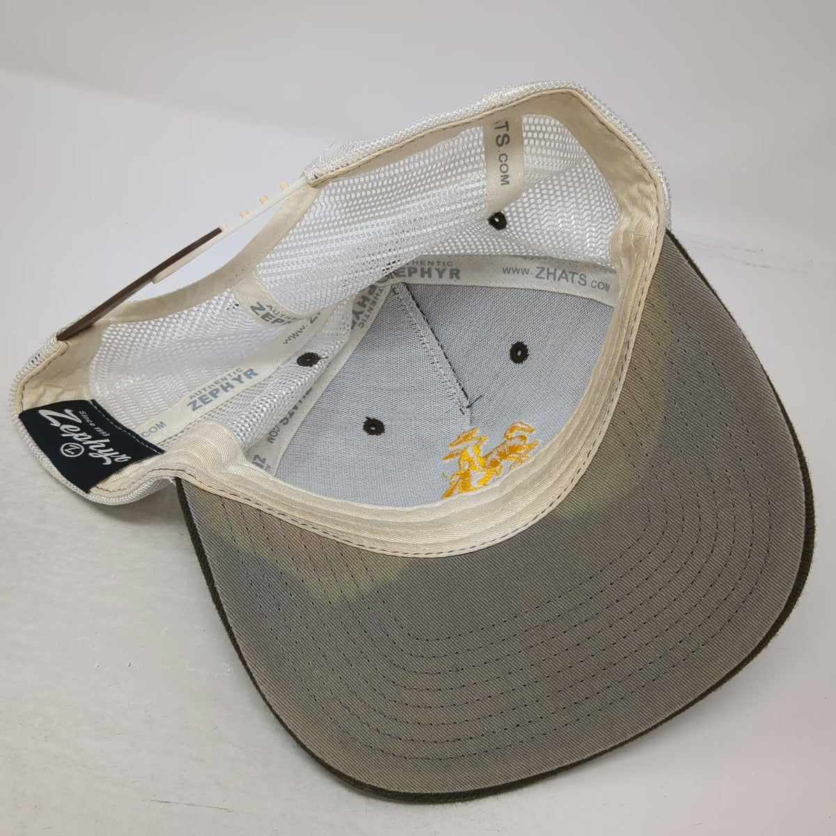 Wyoming Cowboys NCAA Zephyr Trucker Hat Brown White Yellow OSFM Snapback Mesh