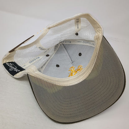 Wyoming Cowboys NCAA Zephyr Trucker Hat Brown White Yellow OSFM Snapback Mesh