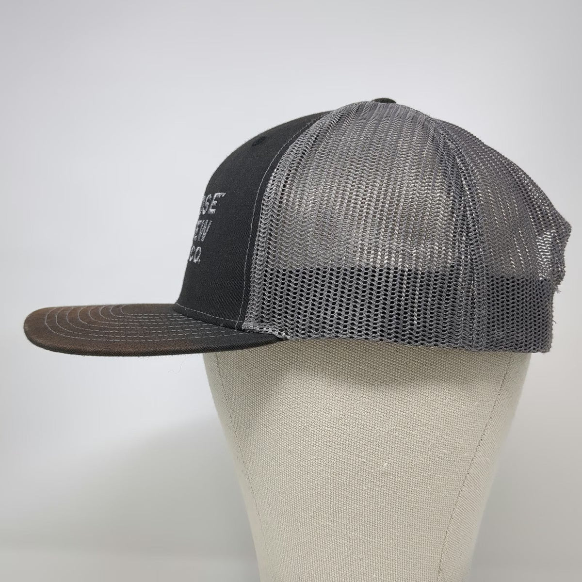 Richardson Trucker Hat Black Gray One Size Loose Screw Beer Co Mesh Snapback