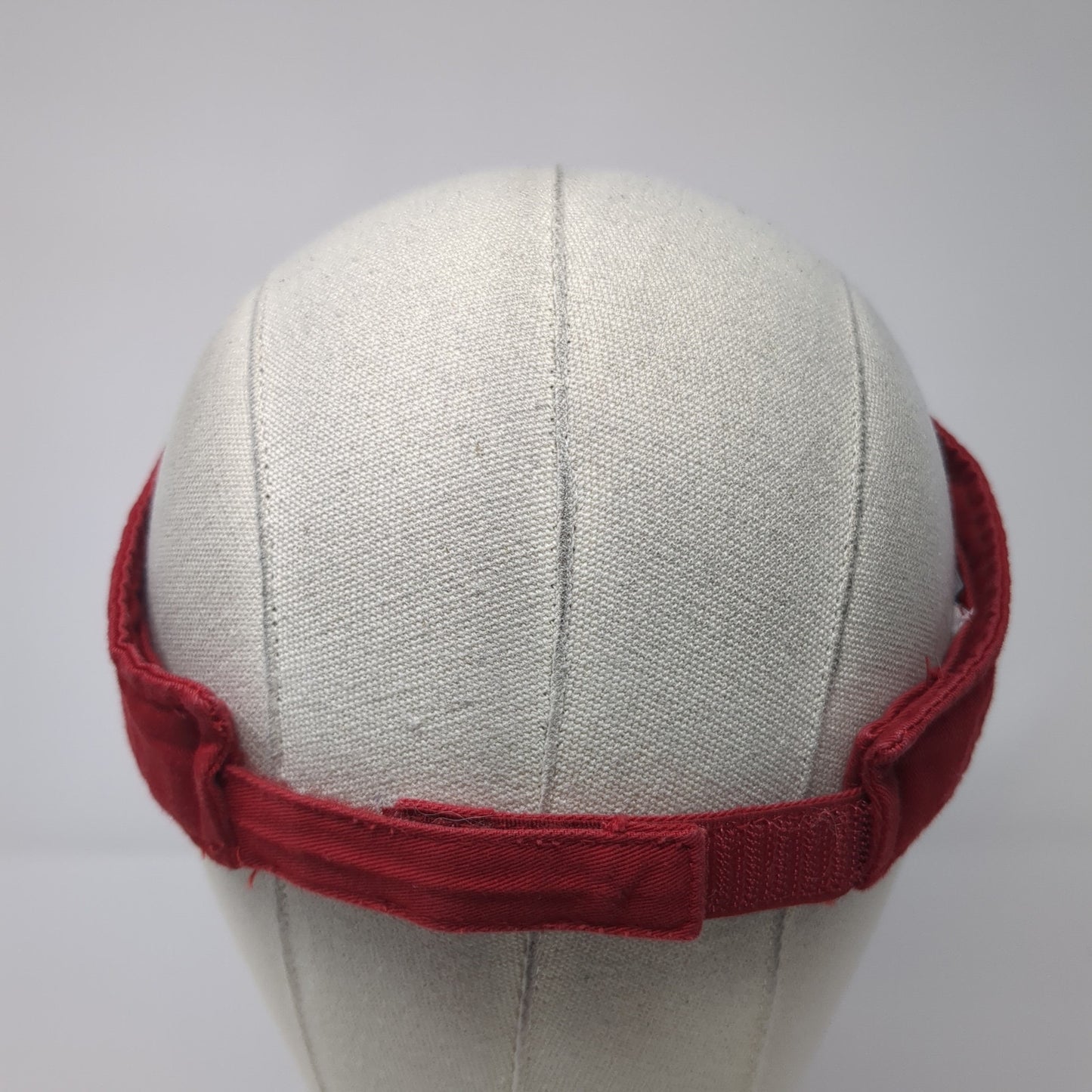 SJM Sun Visor Cap Red One Size Adjustable Strap Lightweight Embroidered Anvil