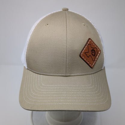 Richardson Snapback Mesh Back Trucker Hat Tan One Size Leather Patch
