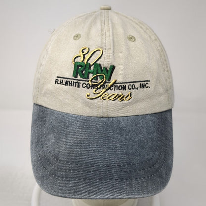 Zkapz Baseball Cap Beige One Size Hat R.H. White Construction 80 Years Blue Brim