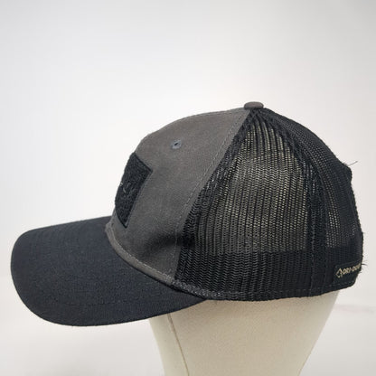 DRI DUCK Trucker Hat Black Gray One Size Mesh Back Snapback Patch Canvas Rugged