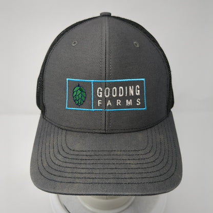 Gooding Farms Est. 1895 Snapback Trucker Hat Gray OS Adjustable Mesh Richardson