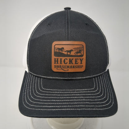 Hickey Horsemanship Snapback Trucker Hat Black One Size Mesh Back
