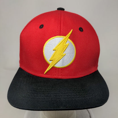 The Flash Snapback Hat Red One Size Embroidered DC Comics Colorblock