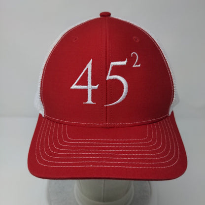 45 Squared Snapback Mesh Back Trucker Hat Red One Size Richardson