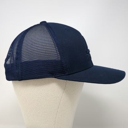 Reebok Trucker Hat Blue One Size Mesh Back Snapback Delta Logo Polyester Crown